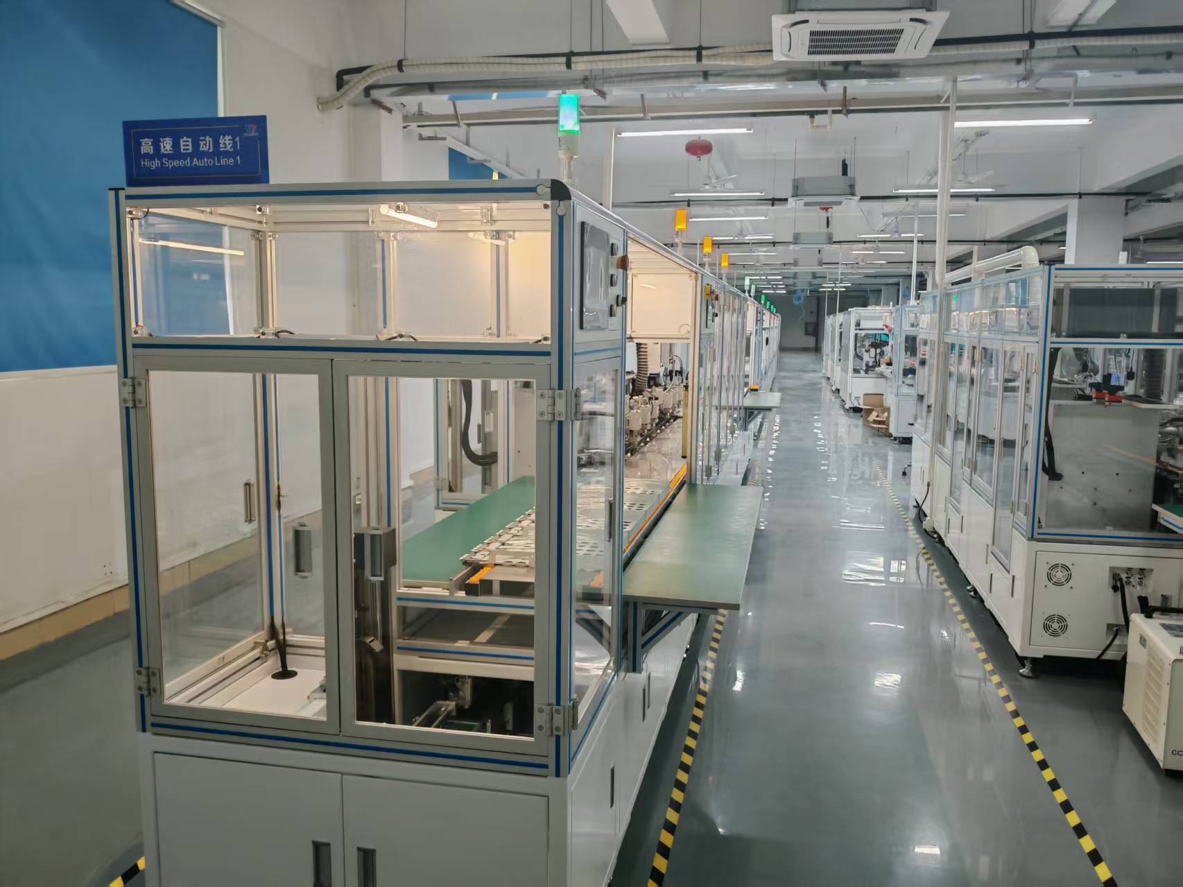 An automated high-speed production line at an Infraeo manufacturing facility